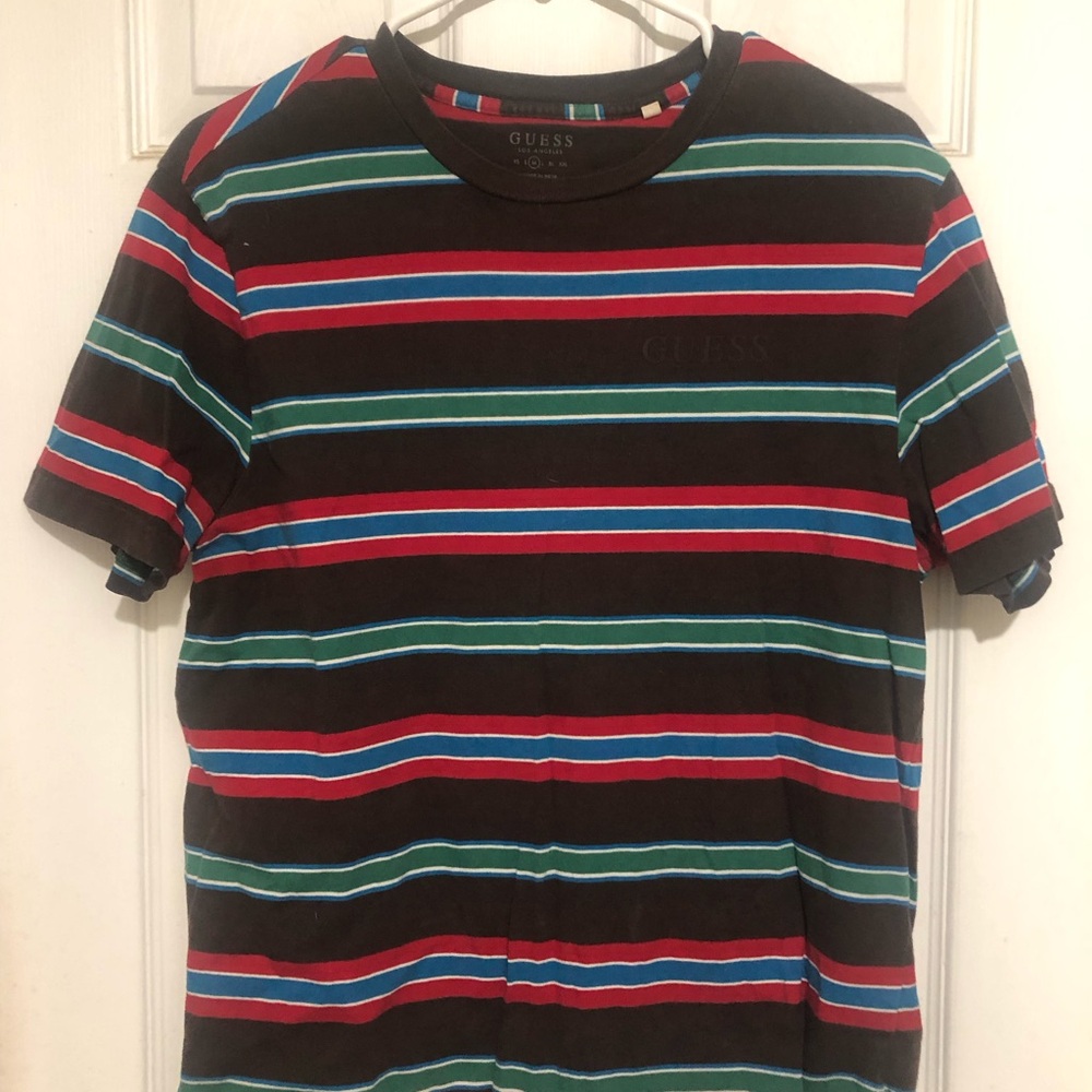 GUESS Men's Multicolor Striped Tee